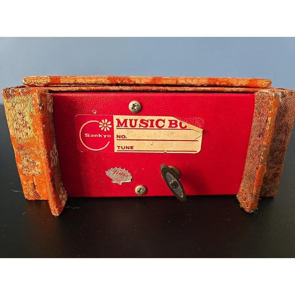Vintage Fabric Covered Musical Jewelry Box made in Japan - Music Box‎ - Works